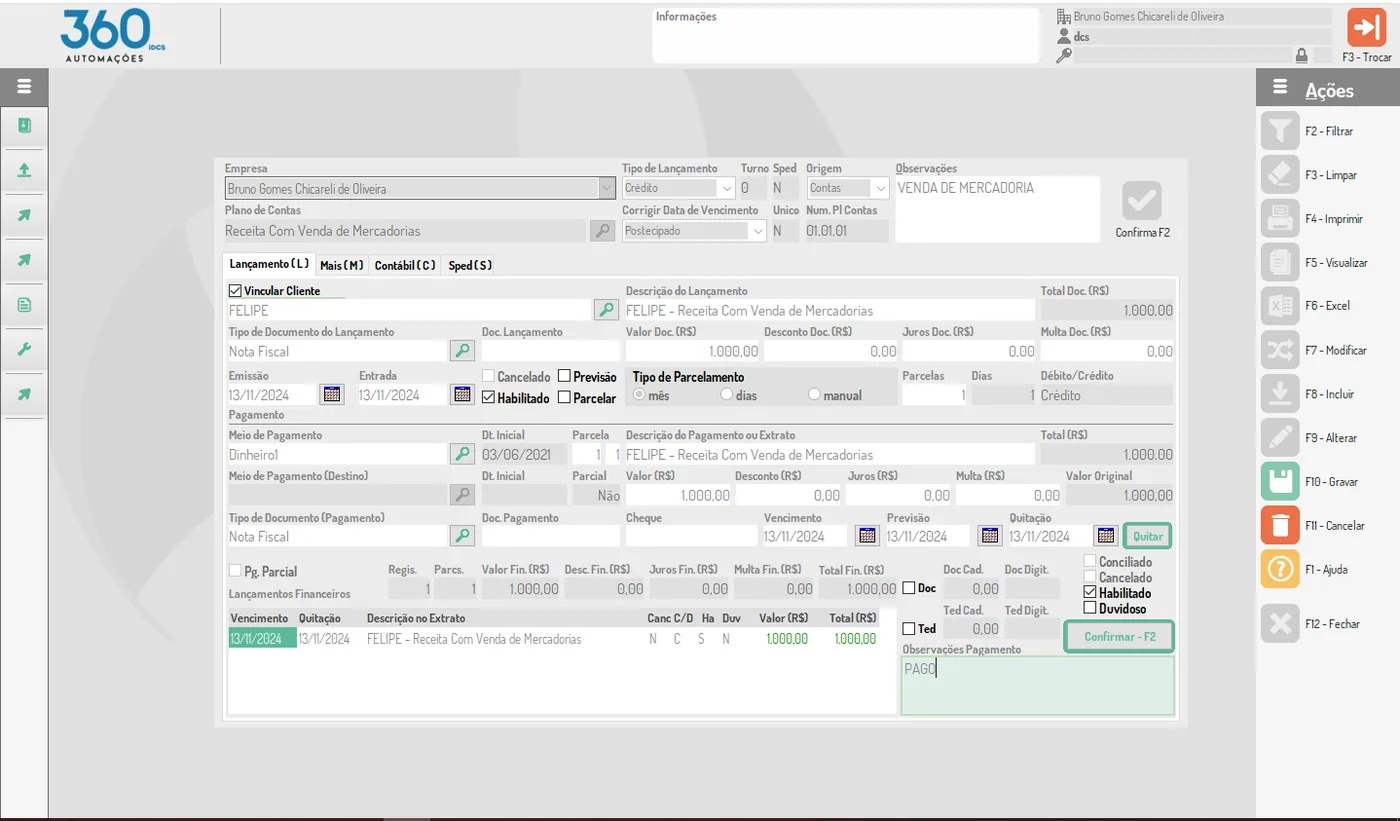 Financeiro ERP 360